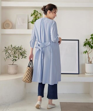 Tiaclasse L 【3way】ピンタックシャツワンピース サックス