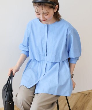 AMERICAN HOLIC サッカーティアードロングブラウス Blue