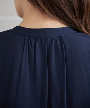 Tiaclasse L 【3way】ピンタックシャツワンピース ネイビー