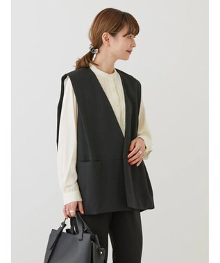 AMERICAN HOLIC 丈違いニュアンスベスト Black