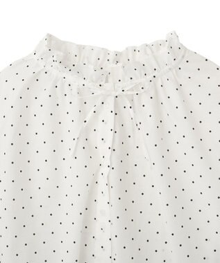 earth music&ecology 【イージーケア】TRキュプラダブルボタンフリルシャツ Dot