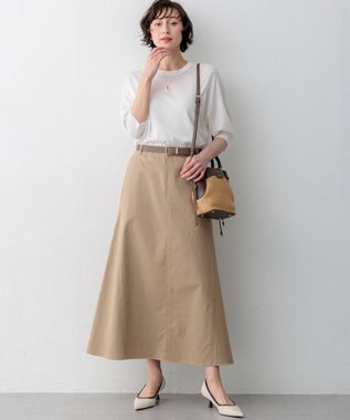 23区 【WEB&一部店舗限定カラーあり】ストレッチギャバ チノ スカート ベージュ系