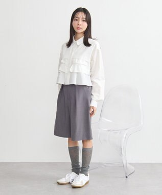 earth music&ecology ティアードショートシャツ Off White