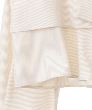 earth music&ecology ティアードショートシャツ Stripe Beige