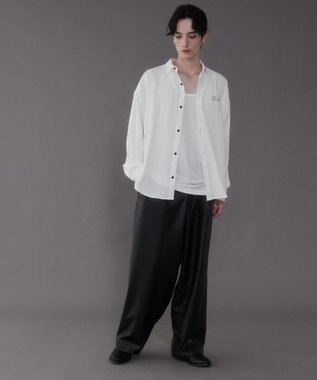 WEGO アムンゼンワンポイントBIGシャツ（LS） ホワイト