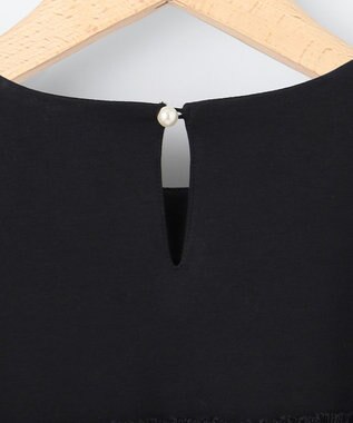 組曲 S プリーツコンビ5分袖 カットソー ブラック系