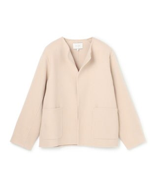 BEIGE， 【WEB限定】PAYSON / ウールリバーノーカラーショートコート Taupe