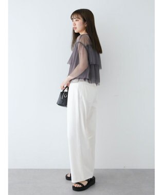 Green Parks ・ＳＵＧＡＲ　ＳＰＯＯＮ　チュールティアードブラウス Charcoal Gray