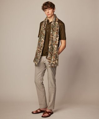 JOSEPH ABBOUD フラワークレストパターンペイズリー＿ストール マスタード系6