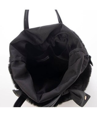 UNBILLION カシュカシュ cachecache / エコファーコンビリボントートバッグ ブラック