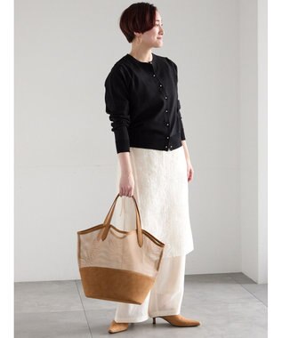 Te chichi 14G綿ポリクルーカーディガン ブラック