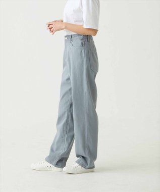 caqu color linen ankle boys アンクル丈ボーイフィットリネンデニム saxe