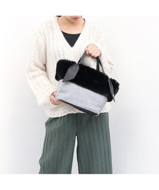 UNBILLION カシュカシュ cachecache / エコファーコンビリボントートバッグ