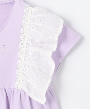 組曲 KIDS 【110-140cm】ラッフルレースフリル Tシャツ ラベンダー系