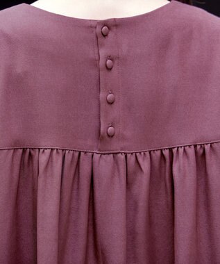 Tiaclasse L 【洗える】フロントタックバックギャザーフレアチュニックブラウス モーヴピンク