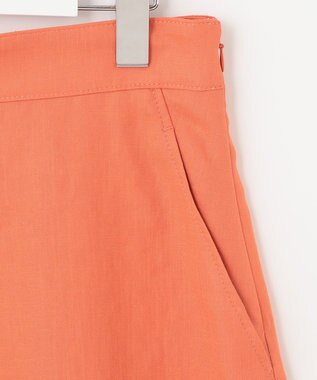 自由区 【接触冷感/セットアップ着用可】トリアセテートツイル フレアスカート オレンジ系