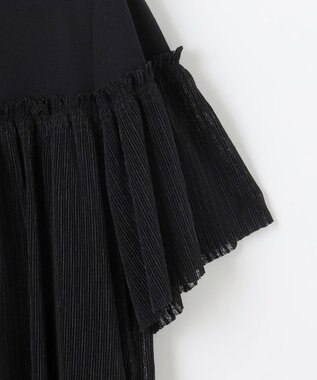 組曲 S プリーツコンビ5分袖 カットソー ブラック系