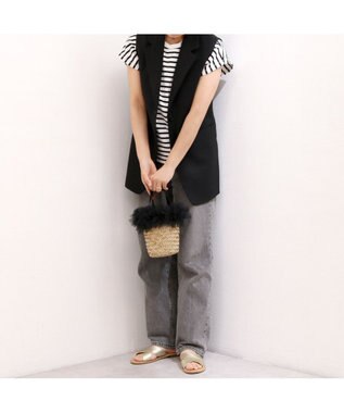 UNBILLION カカトゥ kakatoo / チュールフリンジミニ2wayカゴバッグ ブラック