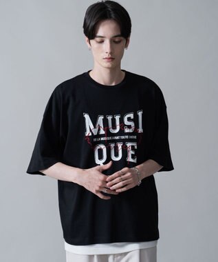 WEGO オフステッチグラフィックT（SS） ブラック