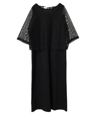 Green Parks ＳＥＴ２点　メッシュ＋ノースリーブワンピース Black