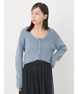 earth music&ecology ＳＥＴ２点ラメフェザーカーディガン＋インナー Grayish Blue