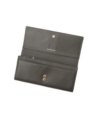 CLATHAS イヴェット かぶせ長財布 ダークグレー