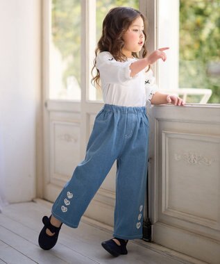 ANY KIDS デニムワイドパンツ ブルー