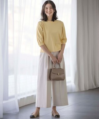 組曲 【UVケア・接触冷感】MINA 6分袖ニットプルオーバー 【WEB限定】クリームイエロー系9