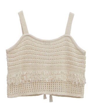 earth music&ecology フリンジニットビスチェ Ivory