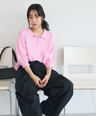 CRAFT STANDARD BOUTIQUE ポロニットプルオーバー Pink