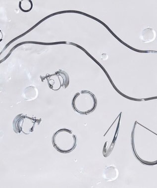 Phoebe ≪TV番組着用商品≫【金属アレルギー対応】ワンタッチワイドフープミニピアス　シルバー/サージカルステンレス シルバー