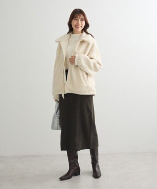 Green Parks リバーシブルコンビボアブルゾン Ecru