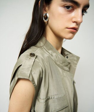 GRACE CONTINENTAL ミリタリーロングジレ カーキ