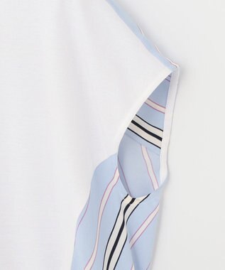 自由区 L 【WEB限定】ランダムストライプ セットアップワンピース サックスブルー系1