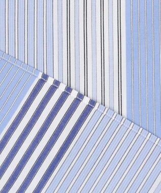 J.PRESS YORK STREET 【UNISEX】マルチストライプバンドカラー シャツ サックスブルー系7