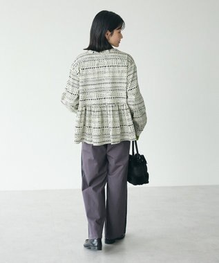 CRAFT STANDARD BOUTIQUE フリンジ紐付ペプラムブラウス Black