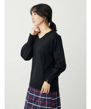 Green Parks アルガンオイル配合　Ｖネックプルオーバー Black