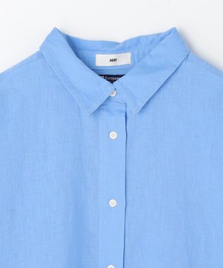 ANY ヨーロピアンリネンハーフスリーブシャツ ブルー