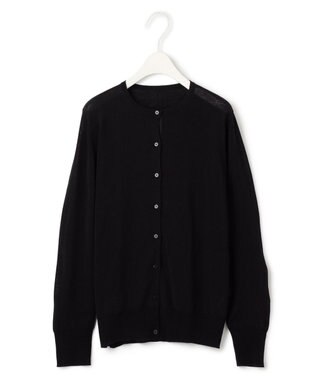 ICB 【洗える】 ウールアセテートハイゲージ カーディガン ブラック系