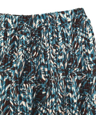 Green Parks セルフカットプリーツ柄パンツ Blue