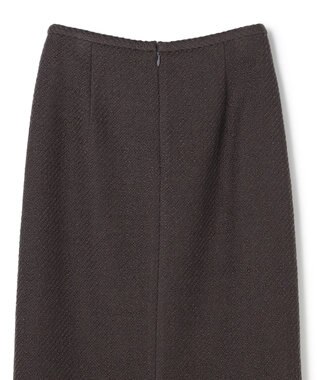 BEIGE， MULLIN / ウールツイードフロントベントスカート Warm Gray