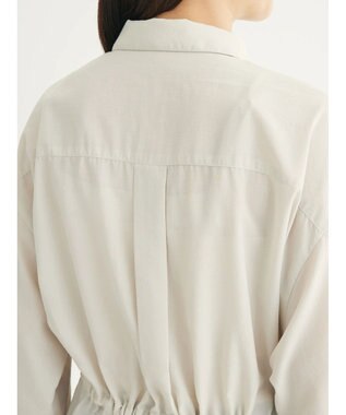 Green Parks ミディ丈ドロストシャツワンピース Light Beige