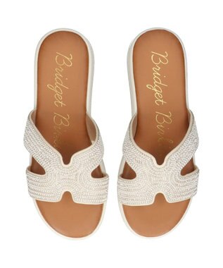 Bridget Birkin 【Bridget Birkin】サイドカットビジューウェッジミュールサンダル アイボリー