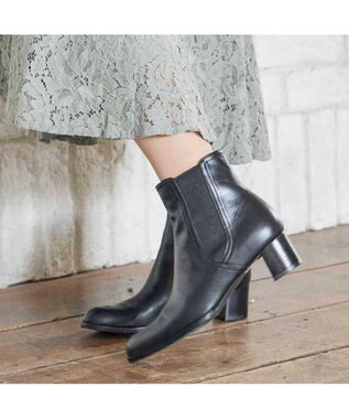 MODE ET JACOMO <MODE ET JACOMO>サイドゴアレザーショートブーツ ブラック