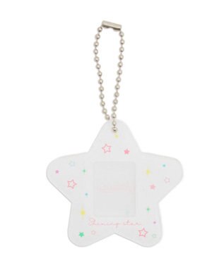 WEGO 【痛バ＆推し活グッズ】カラフルスターIDフォトケースキーホルダー ホワイト