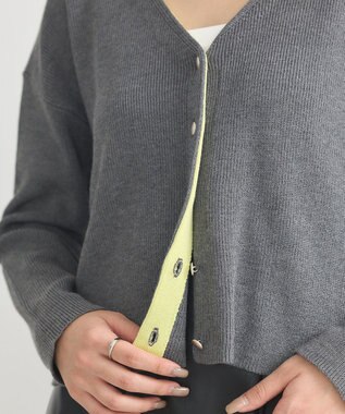 earth music&ecology コンパクトカーディガン Charcoal Gray