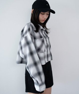 WEGO ショートチェックシャツ ホワイト