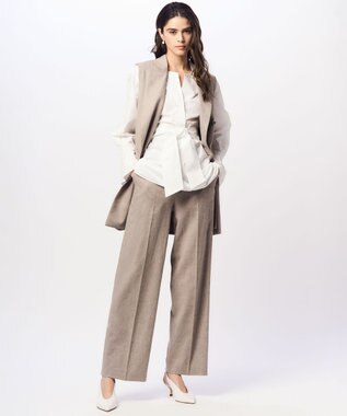 23区 S CANCLINI スキッパーベルト付き ブラウス ホワイト系