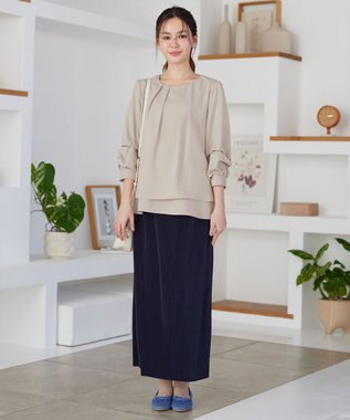 Tiaclasse L 【おのののかさん着用】クリスタルプリーツスカート ネイビー