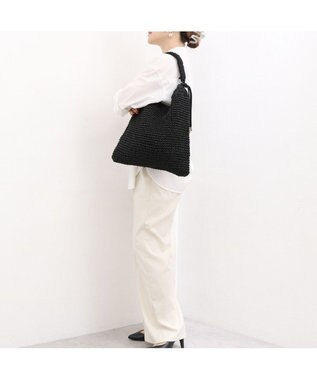 UNBILLION カシュカシュ cachecache / パラコードハンドルクロッシェトート カゴバッグ ブラック